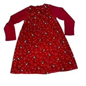 Disney H/M Minnie Mouse velour long sleeve mickey and floral dress size 6